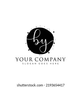 Initial BY beauty monogram and elegant logo design, handwriting logo of initial signature, wedding, fashion, floral and botanical with creative template.