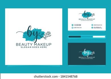 Initial BY Feminine logo collections and business card template Premium Vector
