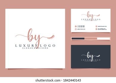 Initial BY Feminine logo collections and business card template Premium Vector
