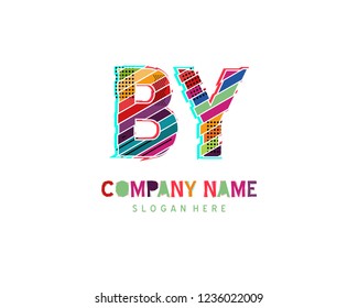 Initial BY Full color initial logo vector