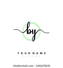 Initial BY handwriting logo