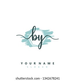 Initial BY handwriting logo