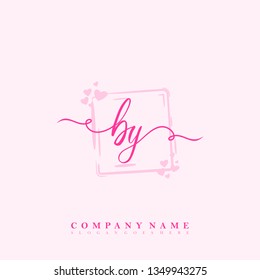 Initial BY handwriting logo