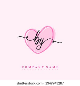 Initial BY handwriting logo