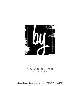 Initial BY handwriting logo vector