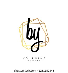 Initial BY handwriting logo vector