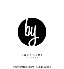 Initial BY handwriting logo vector