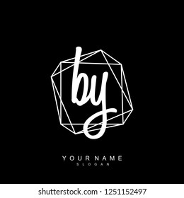 Initial BY handwriting logo vector