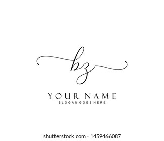 Initial BZ beauty monogram and elegant logo design, handwriting logo of initial signature, wedding, fashion, floral and botanical with creative template.