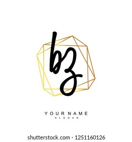Initial BZ handwriting logo vector