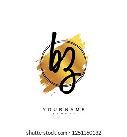 Initial BZ handwriting logo vector