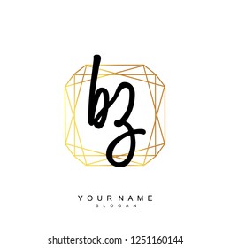 Initial BZ handwriting logo vector