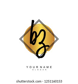 Initial BZ handwriting logo vector