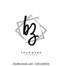Initial BZ handwriting logo vector Initial BZ handwriting logo vector