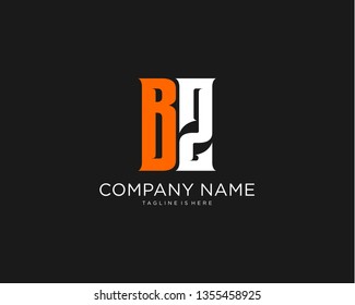 Initial BZ monogram simple design logo template vector