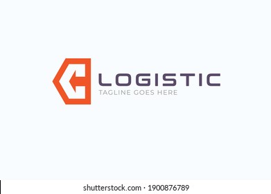 Initial C Arrow Logo, letter C with with arrow inside, Usable for Business and logistic Logos, Flat Vector Logo Design Template, vector illustration