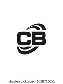 initial C B swoosh ring company logo black