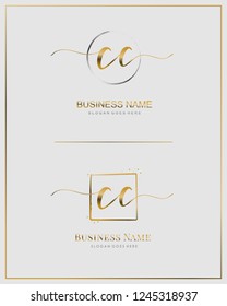 Initial C C CC handwriting logo vector. Letter handwritten logo template.