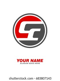 Initial C C circle logo template vector