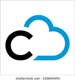 Initial C with Cloud logo and icons - Vector