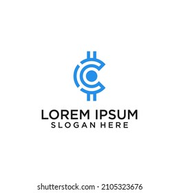 Initial C Crypto logo design inspiration, vector illustration