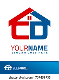 Initial C & D real estate logo template vector