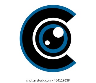 initial C eye ball image vector icon logo