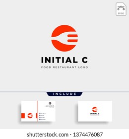 initial C food equipment simple logo template vector icon abstract