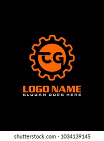 Initial C & G gear logo template vector