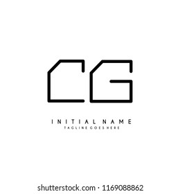 Initial C G minimalist modern logo identity vector