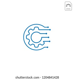initial C gear logo template vector illustration and inspiration