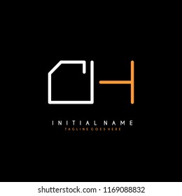 Initial C H minimalist modern logo identity vector