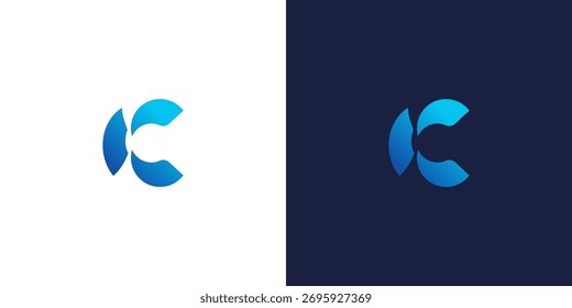 inicial C ícone geometria vetor logotipo design muito adequado para uso direto em projetos de clip-art, adesivos, banners, cartazes, compartilhamento de mídia social ou apresentações	