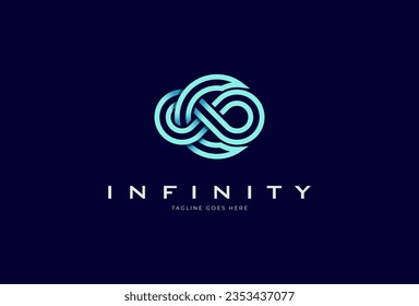 Logo Infinity inicial de C. letra C con combinación infinita. utilizable para tecnología y logotipos de la empresa. ilustración vectorial