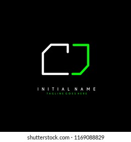 Initial C J minimalist modern logo identity vector