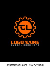 Initial C & L gear logo template vector