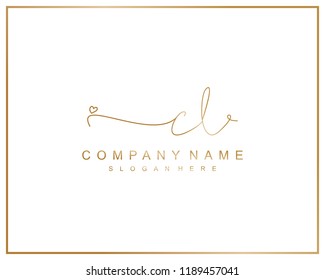 Initial C L handwriting logo template vector