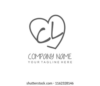 Initial C L with love logo template vector