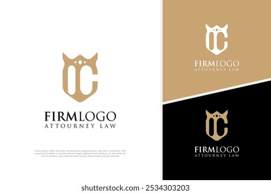 Diseño inicial del logotipo de C Lawyer, insignia legal de Justice Plantilla de diseño de logotipo de bufete de abogados