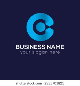 Initial C letter Blockchain logo design