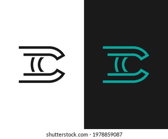 initial C letter design logo concept