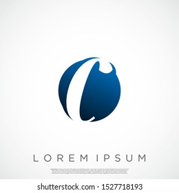 Initial C Letter Logo Monogram Rounded Shape Vector Template.