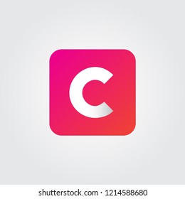 Initial c letter rounded icon