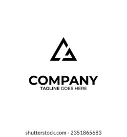 Initial C and A lettering logo design. CA creative modern black letters logo design template