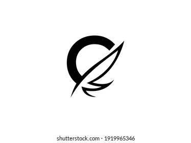 Initial C Linked Sharp Shape Wings Vector Logo