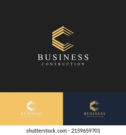 Logo inicial de C para edificios. Vivienda de oro C, Apartamentos