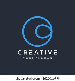 Initial C logo design modern monogram and elegant. logo the letter C in the form of abstract line art. symbol for technology digital. - VECTOR