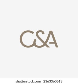 Initial C and A logo design template vector illustration in line art style. Simple vector logo brand for apparel, fashion, boutique, business and company