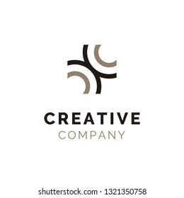 Initial C logo design using circle and square
