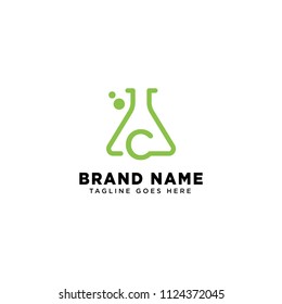initial C logo inspiration type of science / experiment / molecule / laboratory / biology vector template for download